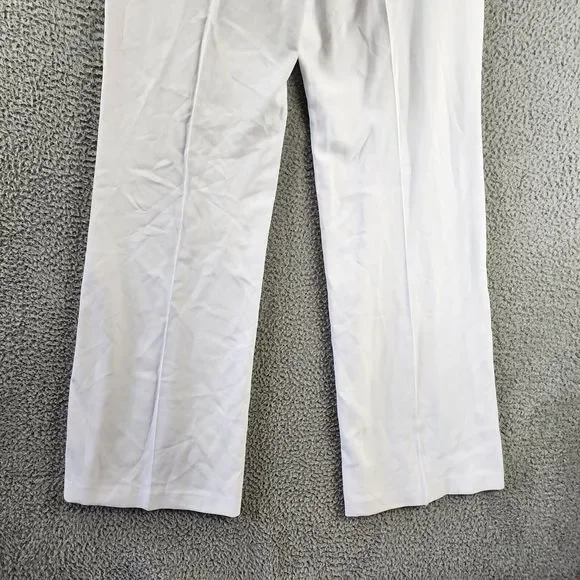 Alice +Olivia Dylan High Waist Wide Leg Pants Women's 4 White Hook & Eye Closure - Picture 12 of 13